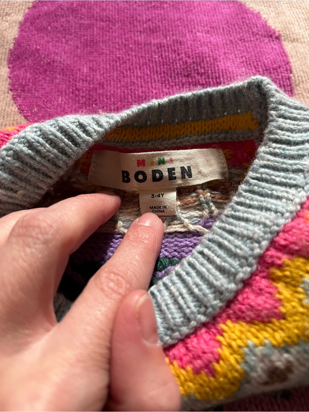3-4Y Mini Boden Millie Macintosh Eleanor Fair Isle Sweater - Picture 3 of 13